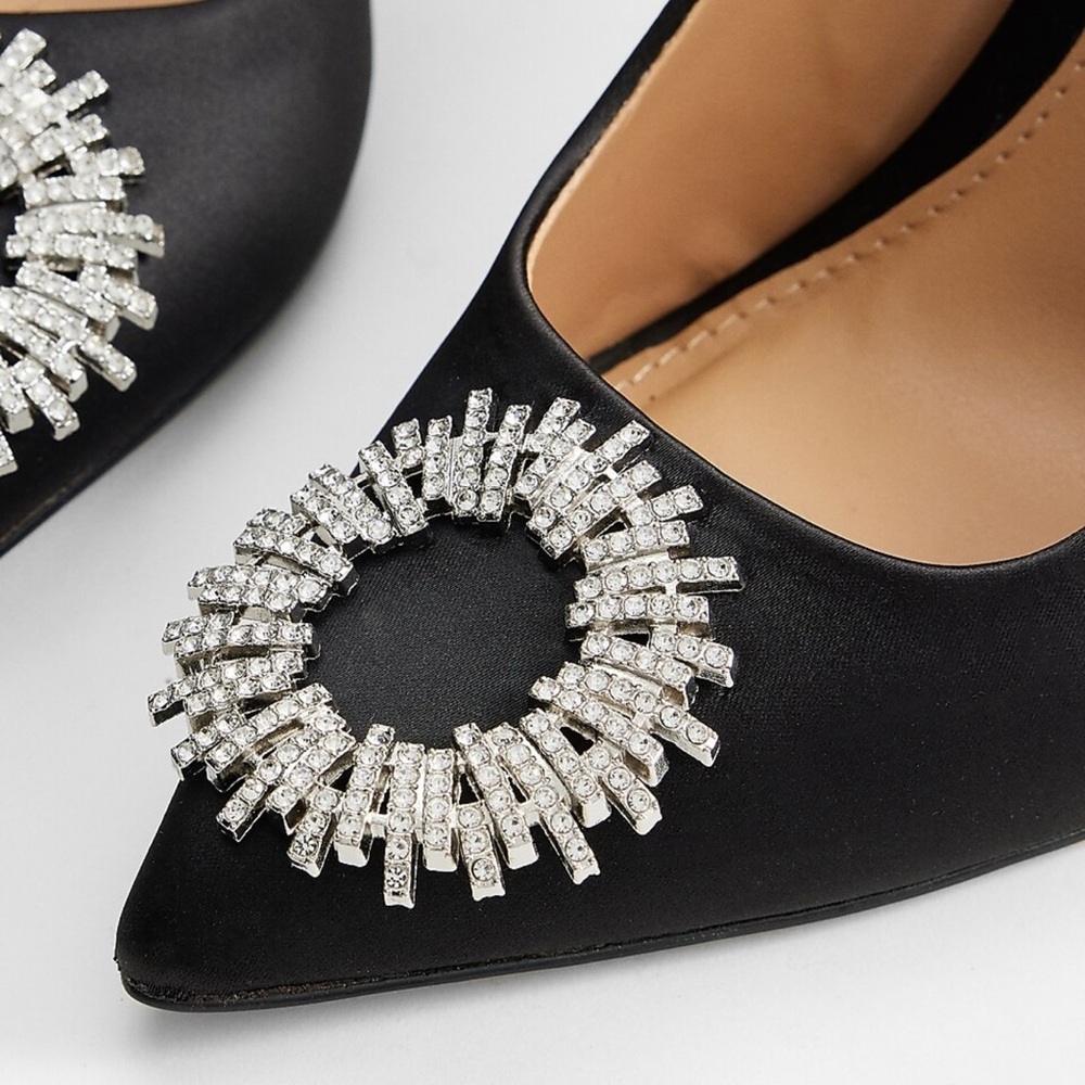 Express Black Embellished Women's Heels - Picture 11 of 12